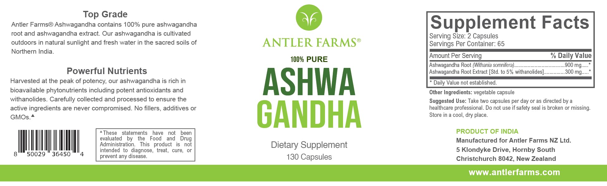 Ashwagandha raw root and extract blend