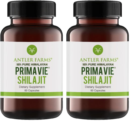 Antler Farms PrimaVie Shilajit for Men bottle and packaging