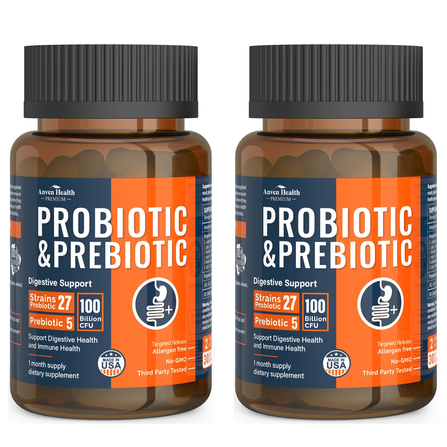 Front of Anven Health Probiotics bottle with 120 capsules