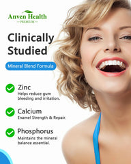 Illustration of calcium phosphorus zinc mineral blend for enamel and gum repair