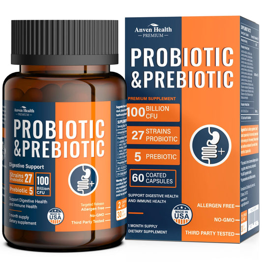 Anven Health Probiotics bottle with 60 capsules front view