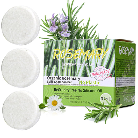 Anweina Rosemary Shampoo Bar lather on scalp for deep cleansing and nourished roots.