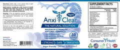 Close-up of AnxiClear ingredients showing 5-HTP, magnesium, and L-theanine