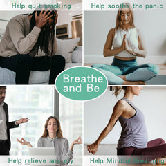 Gift-ready gold-tone mindfulness breathing necklace