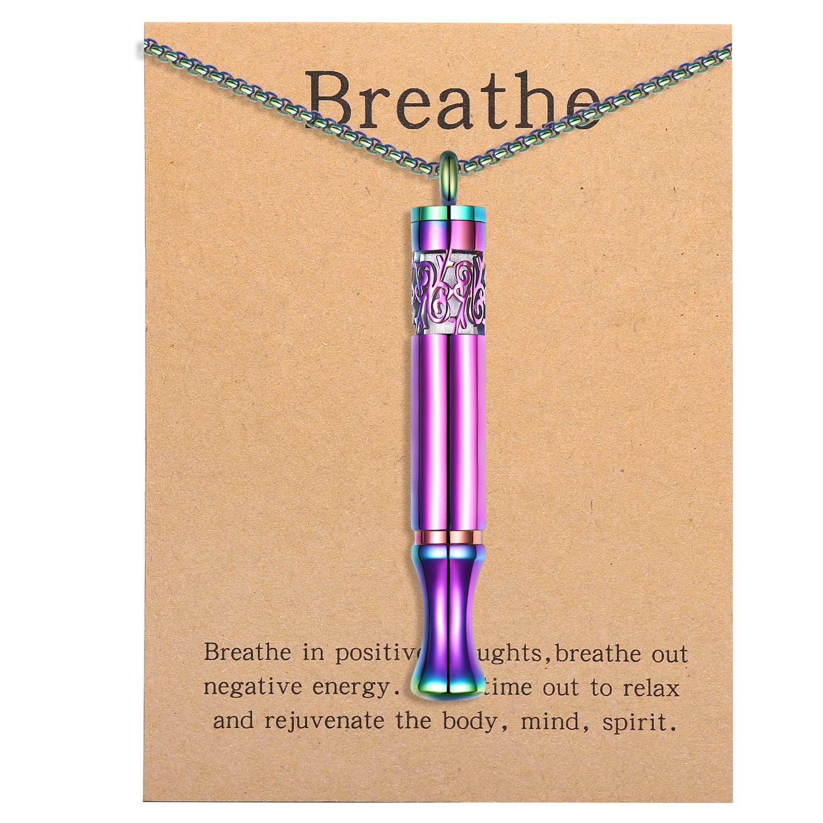 Rainbow Anxiety Relief Pendant with diffuser pad