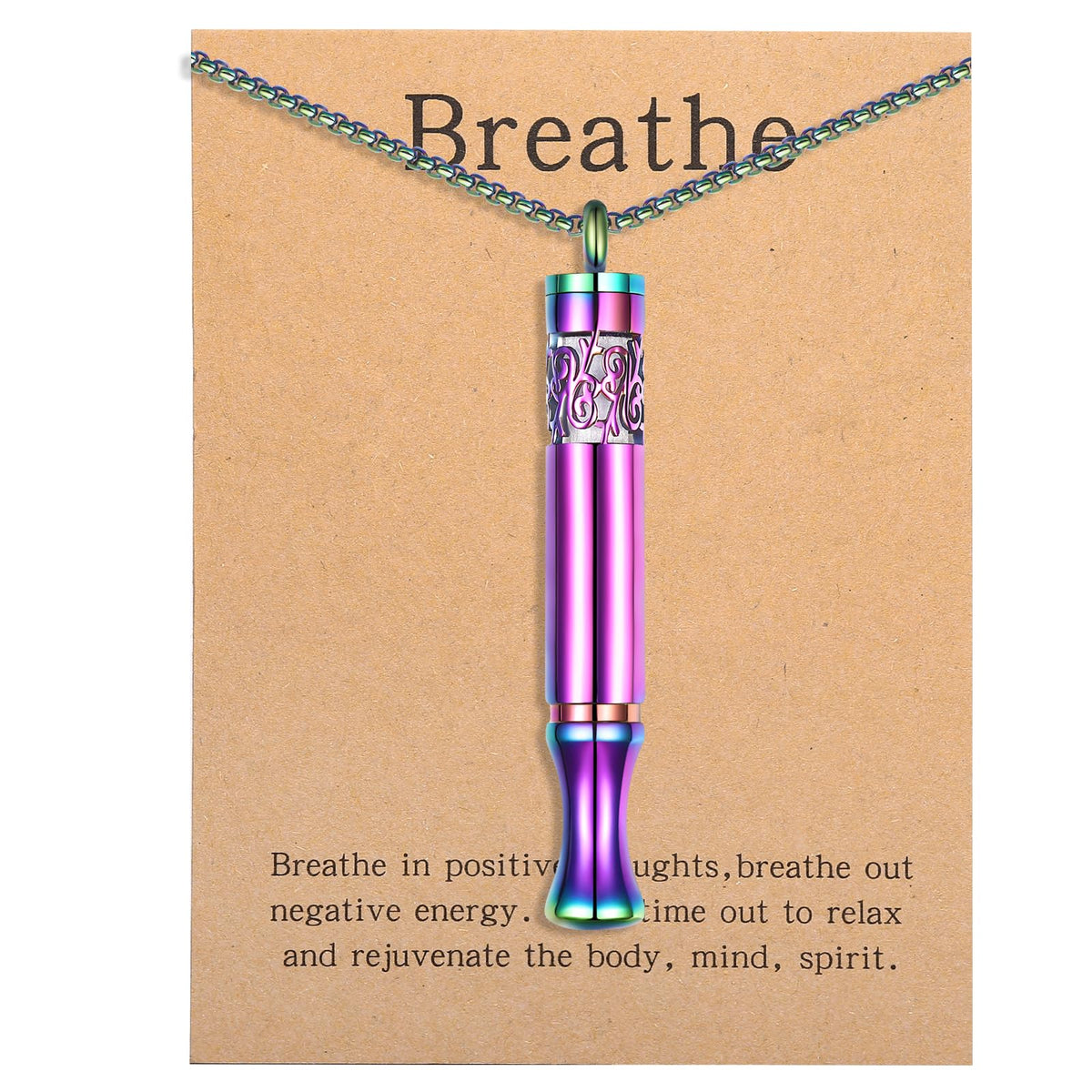Rainbow Anxiety Relief Pendant with diffuser pad