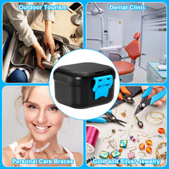 Dishwasher-safe denture cleaning case with lid