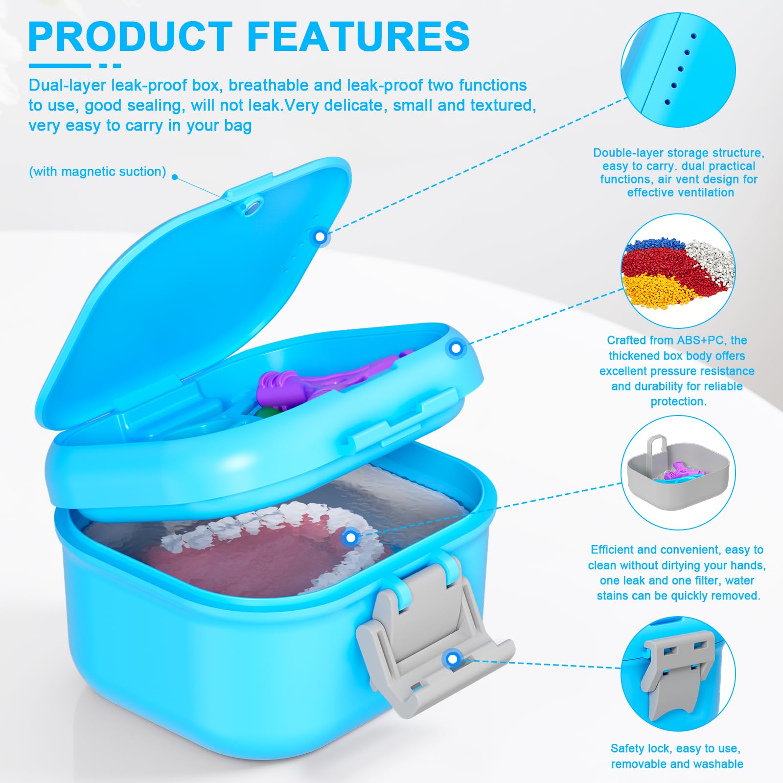 Denture case dimensions and 250ml capacity