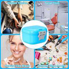 Travel-ready ANYLEY leak-proof denture case closed for transport