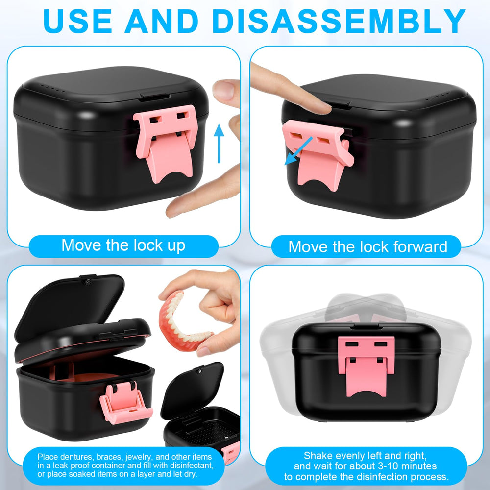 Retainer cleaner case featuring silicone leak ring
