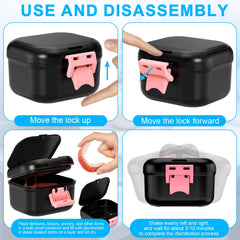 Retainer cleaner case featuring silicone leak ring