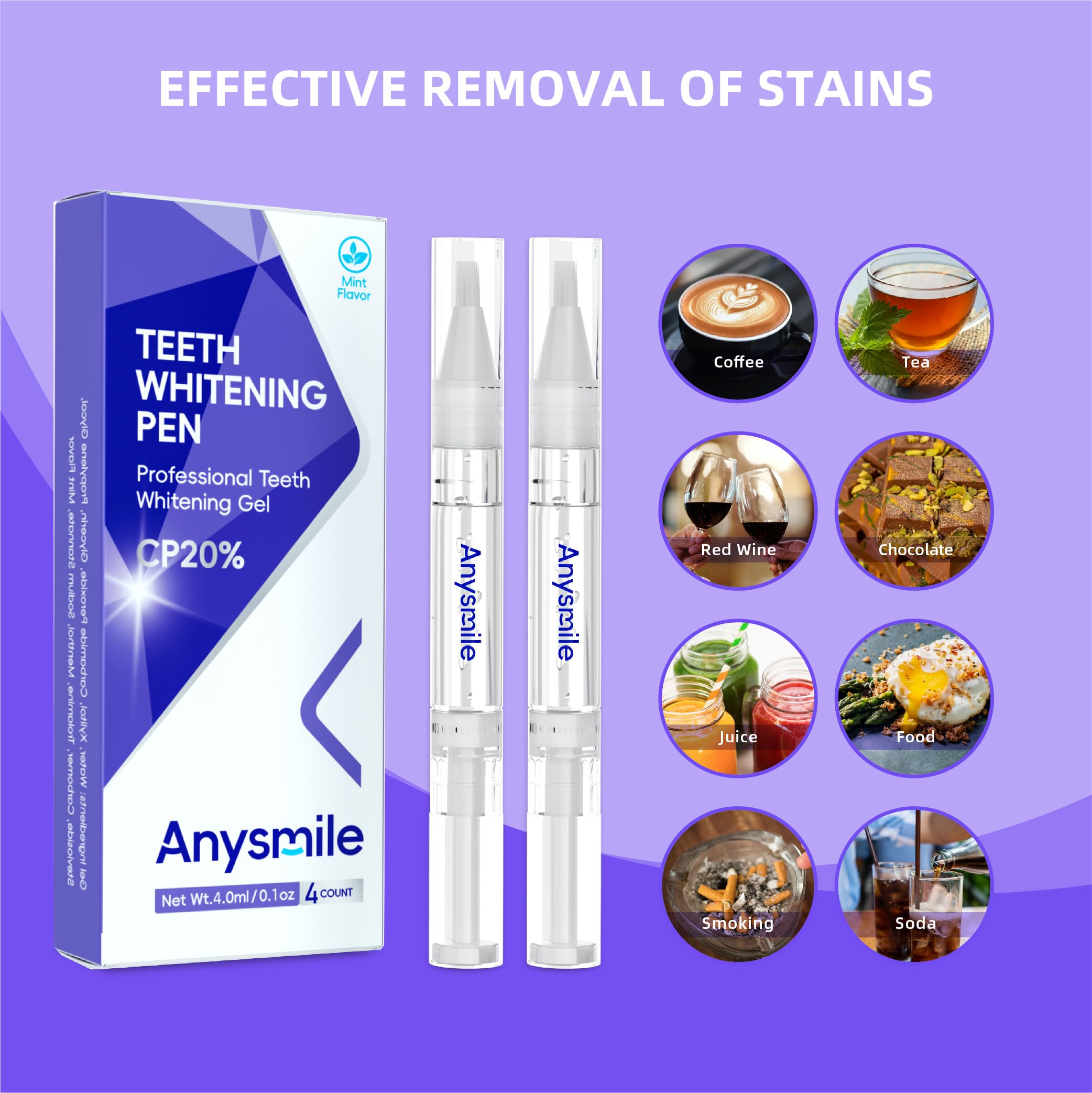 Travel-friendly Anysmile whitening pens with case