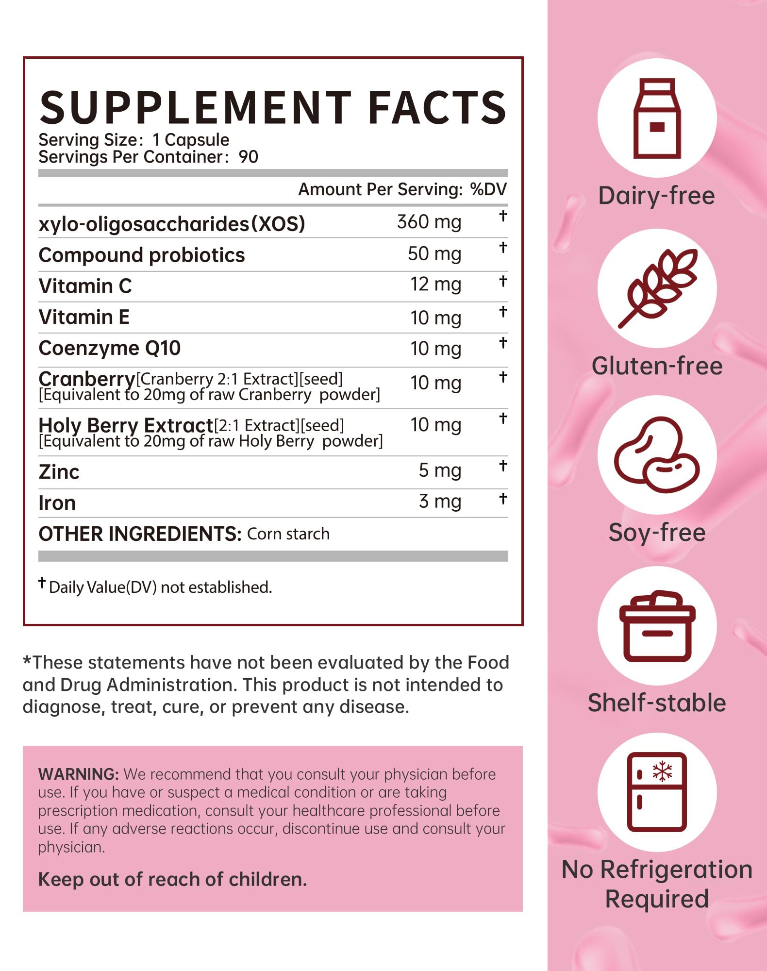 Lactobacillus blend vaginal probiotic capsules