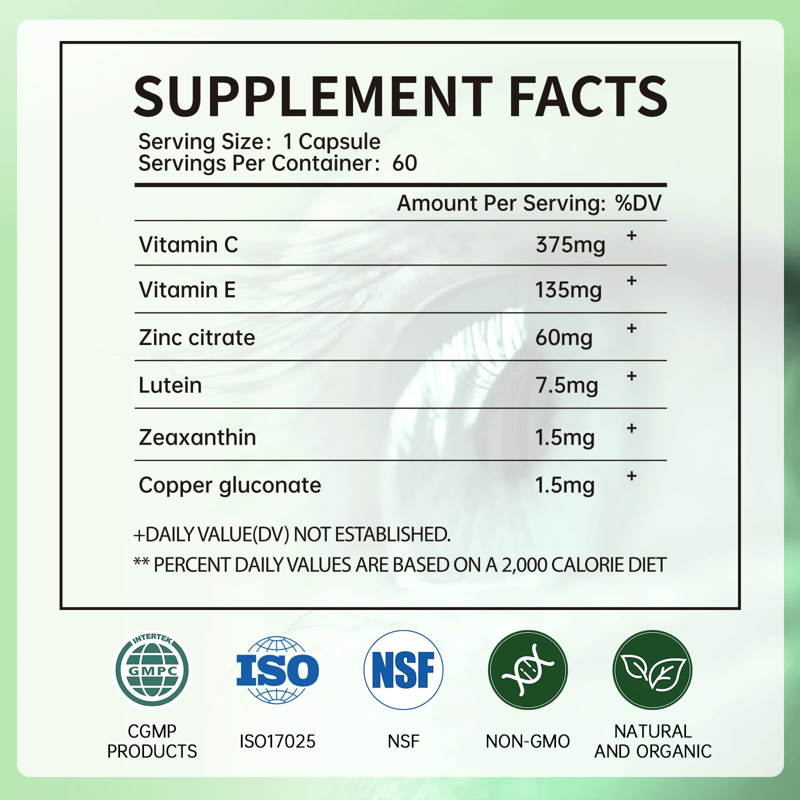 Graphic showing macular pigment support by lutein and zeaxanthin