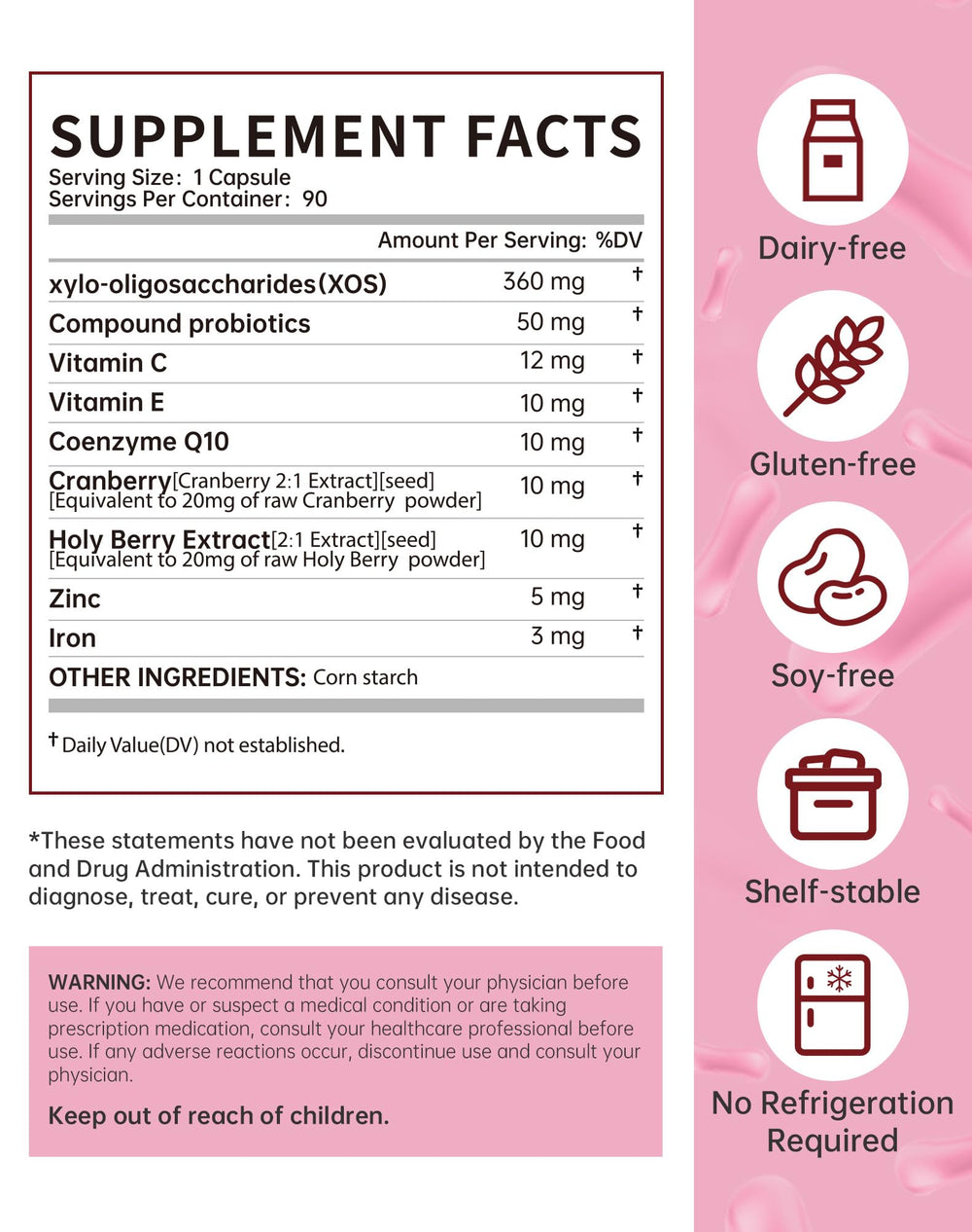 Close-up of Vaginal Probiotics capsules for women