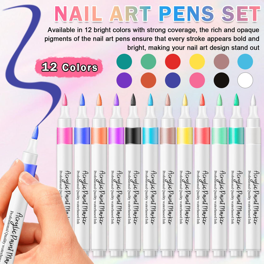 AOAZXBB fine-nib precision enables clean outlines on nails.