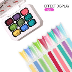 AOBOO color swatches display nine saturated tones ideal for versatile ombre looks.