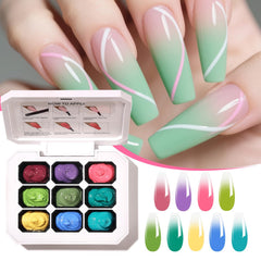 AOBOO ombre sponge tool set highlighting soft blush blending for seamless color transitions.