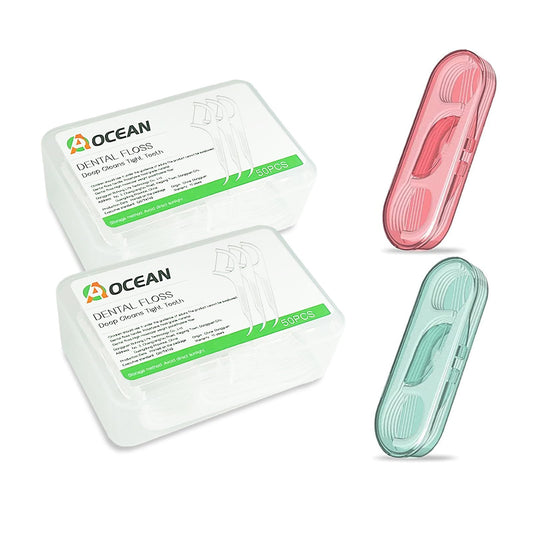 AOCEAN travel dental floss picks with case