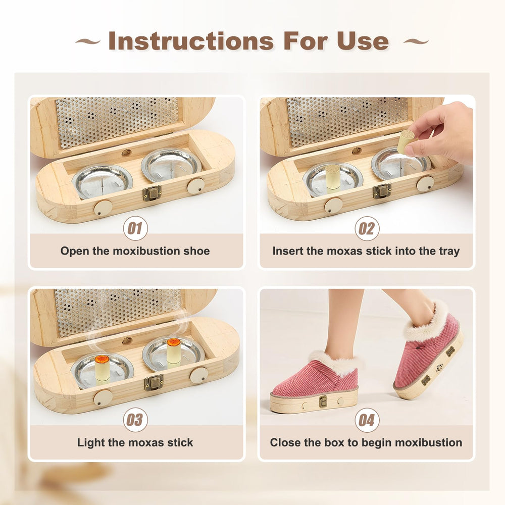 Moxibustion shoes providing mugwort warmth for foot relaxation at home