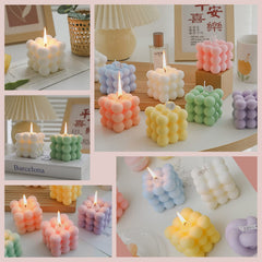 Front packaging view of Aokala bubble cube candles gift set