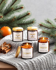 AOOVOO 4pc candle set Cedar and Patchouli jar