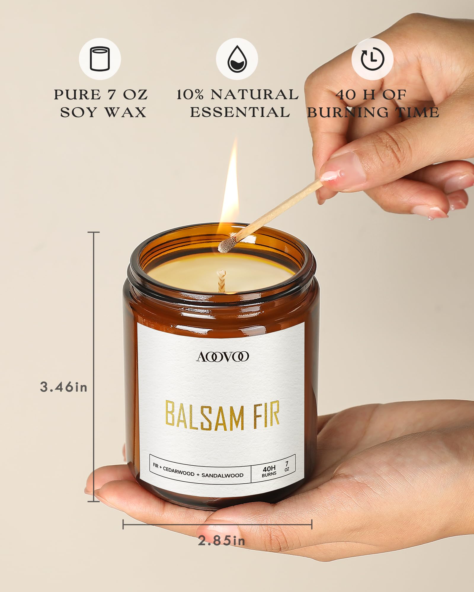 AOOVOO 4pc candle set Cinnamon and Apple jar