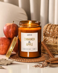 AOOVOO candle on a cozy table setting with decor benefit: enhances home fragrance