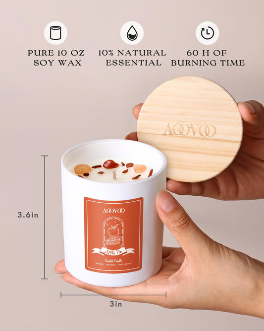 AOOVOO top view with wick and red crystal offering decorative charm