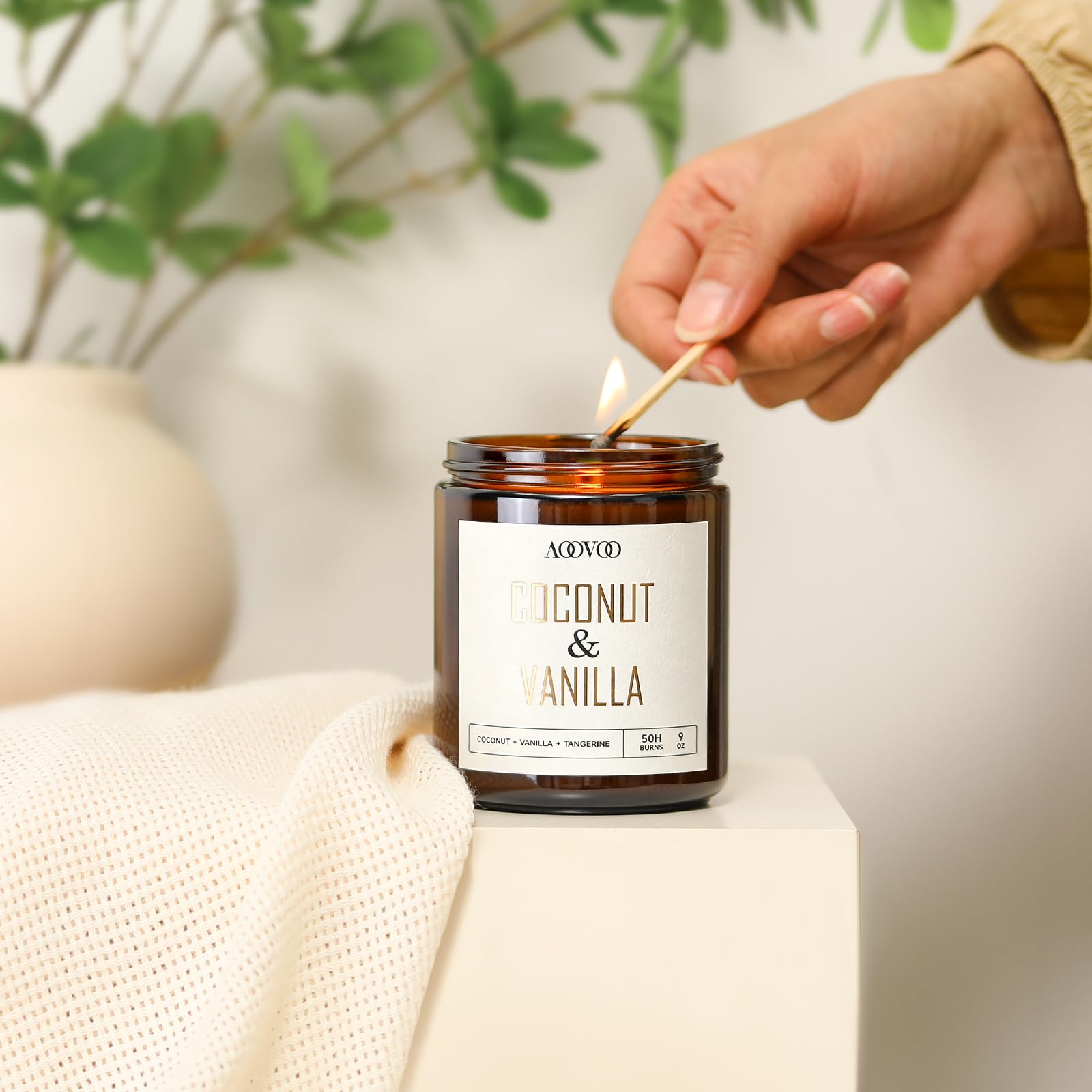 Scent notes graphic showing vanilla tonka and coconut