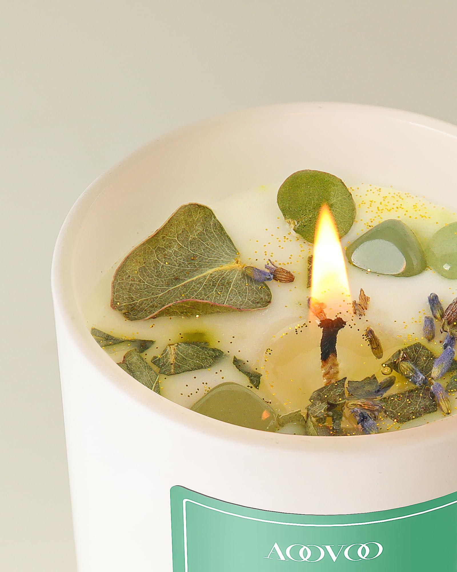 Crystals inside the candle for meditation