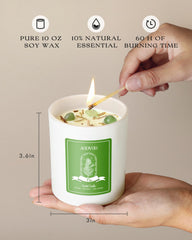 Candle interior showing a Green Aventurine crystal