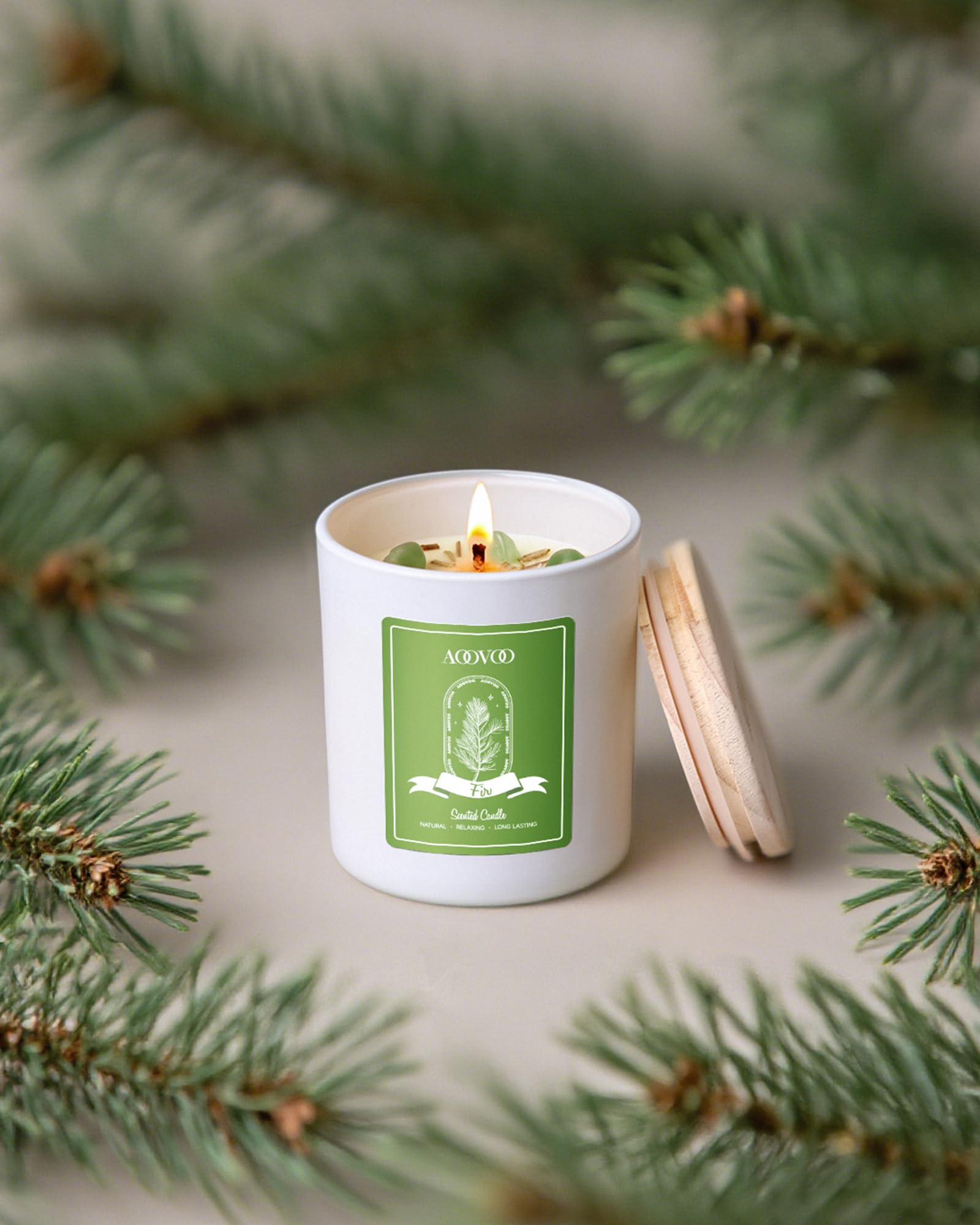 Soy wax, lead-free cotton wick, and essential oils ingredients