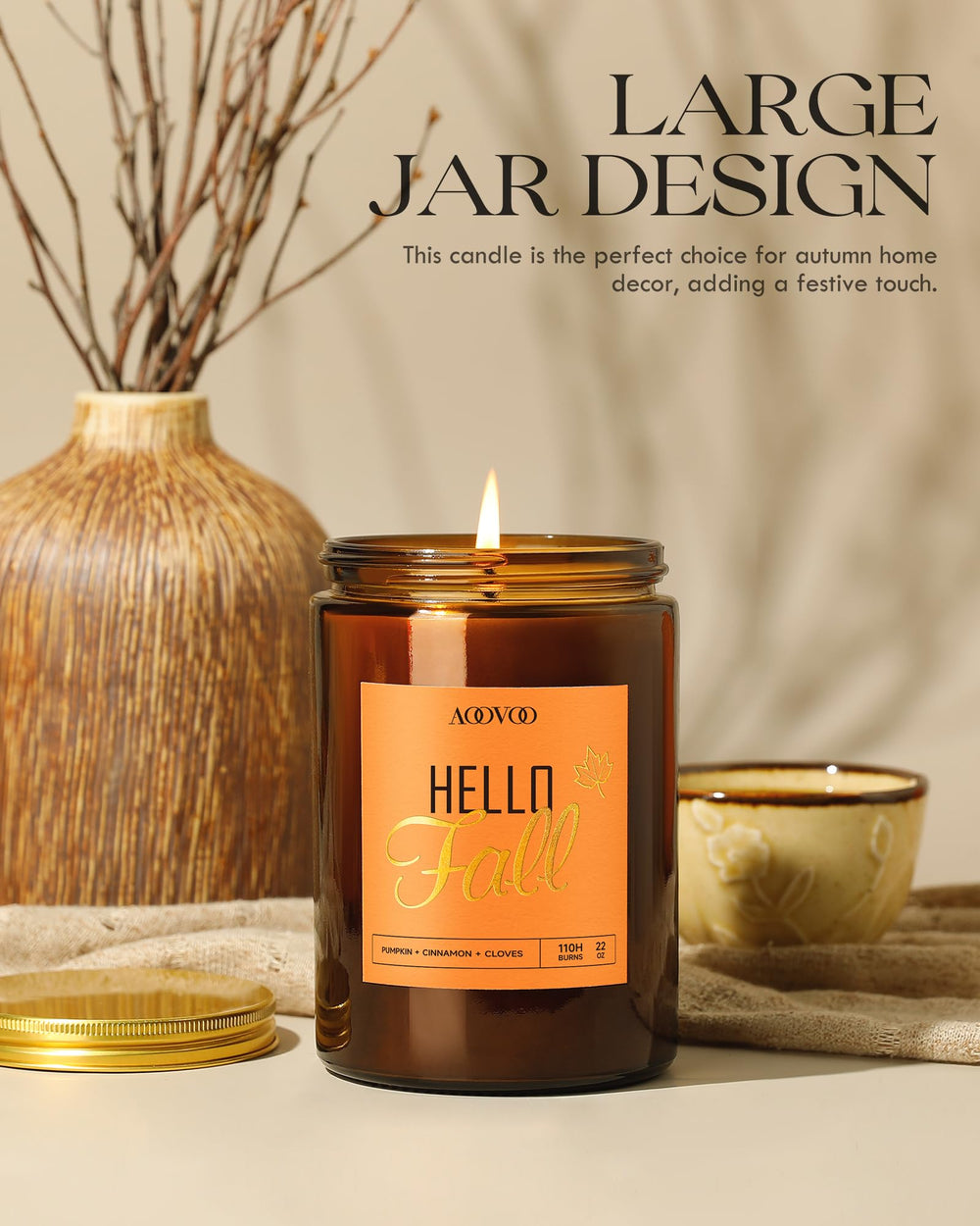 22oz soy wax candle in a stylish jar