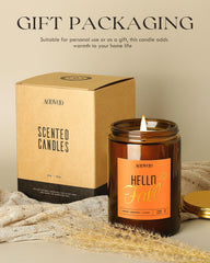Cozy autumn setting featuring AOOVOO Hello Fall Candles
