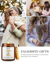 Elegant AOOVOO candle jar with gold text on lavender scent