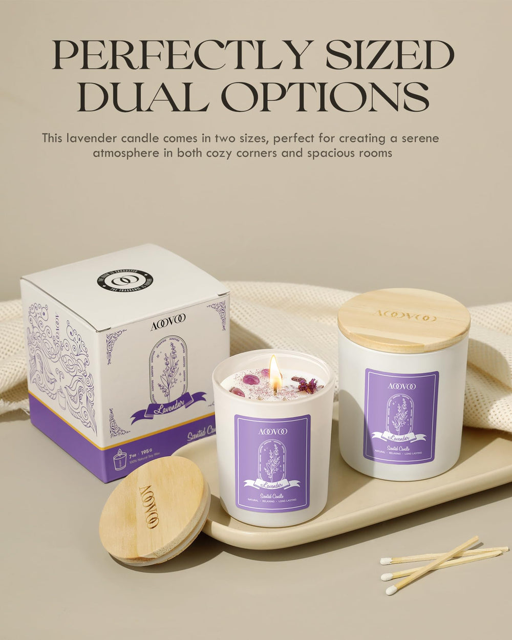 Lavender candle creating a calming home scent atmosphere