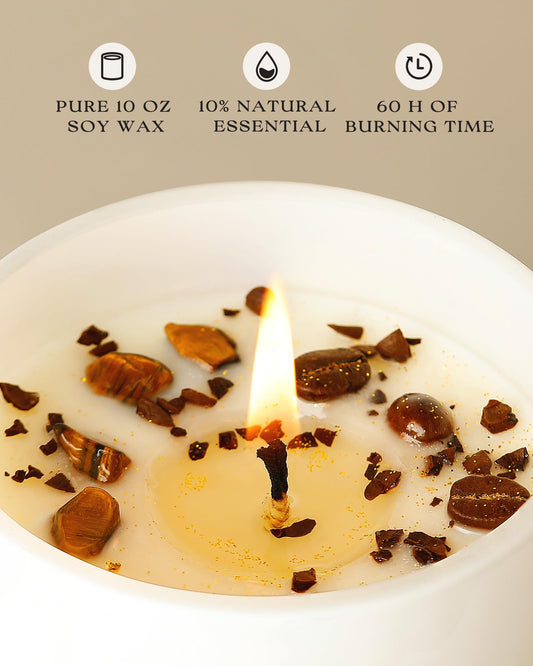 Crystal inside AOOVOO Macchiato candle - interior view