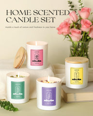 Rose-scented candle with dried flowers