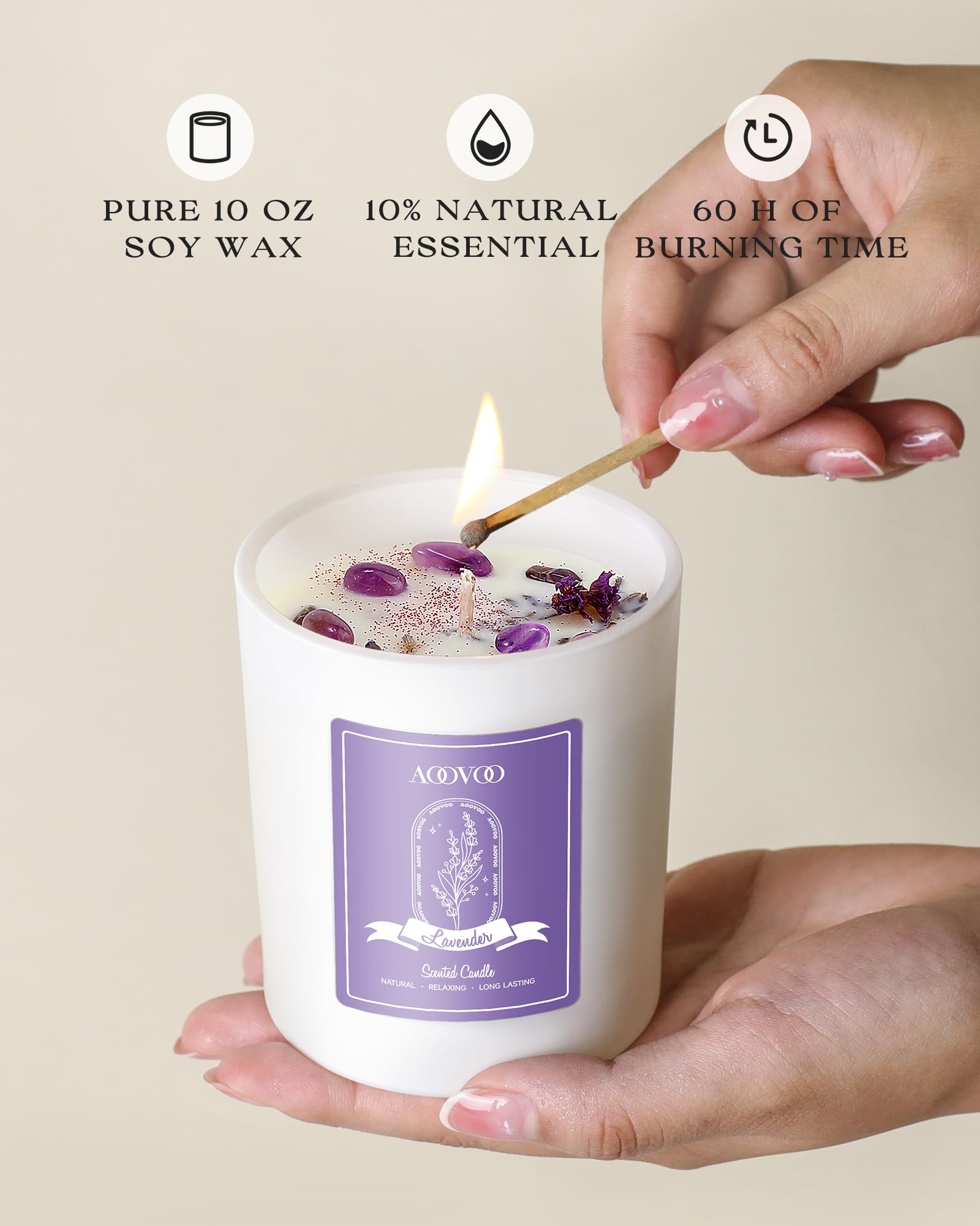Vanilla-scented candle close-up