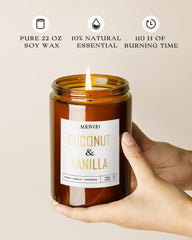 Large 22 oz AOOVOO soy wax candle on a neutral surface