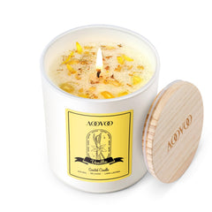 AOOVOO Vanilla Scented Candle for Women – 7oz with Crystals Inside