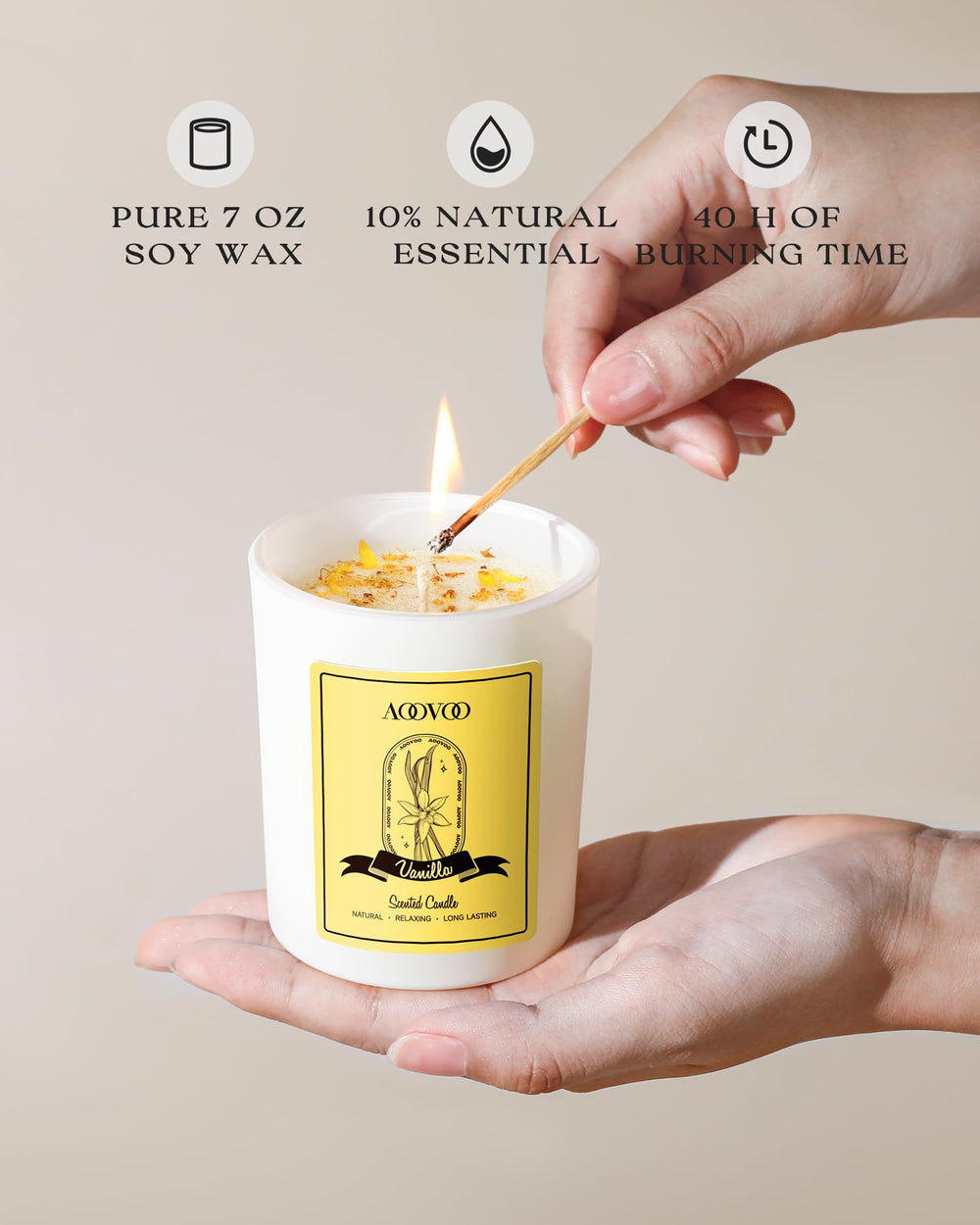 Natural energy crystals inside the candle
