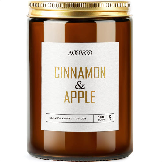 Vela AOOVOO Manzana Canela 22 onzas difunde aroma fresco en la sala