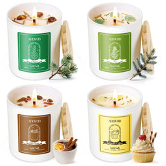 Cedarwood Forest scented candle in AOOVOO Winter Candles Set with crystals