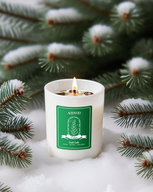 Fresh Fir scented candle in AOOVOO Winter Candles Set