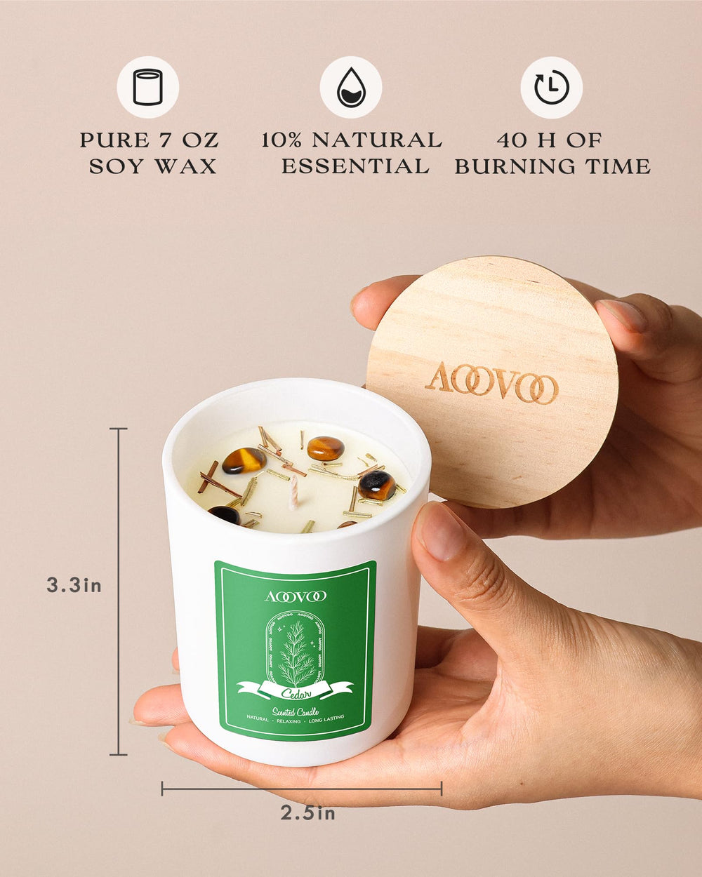 Hot Cocoa scented candle in AOOVOO Winter Candles Set
