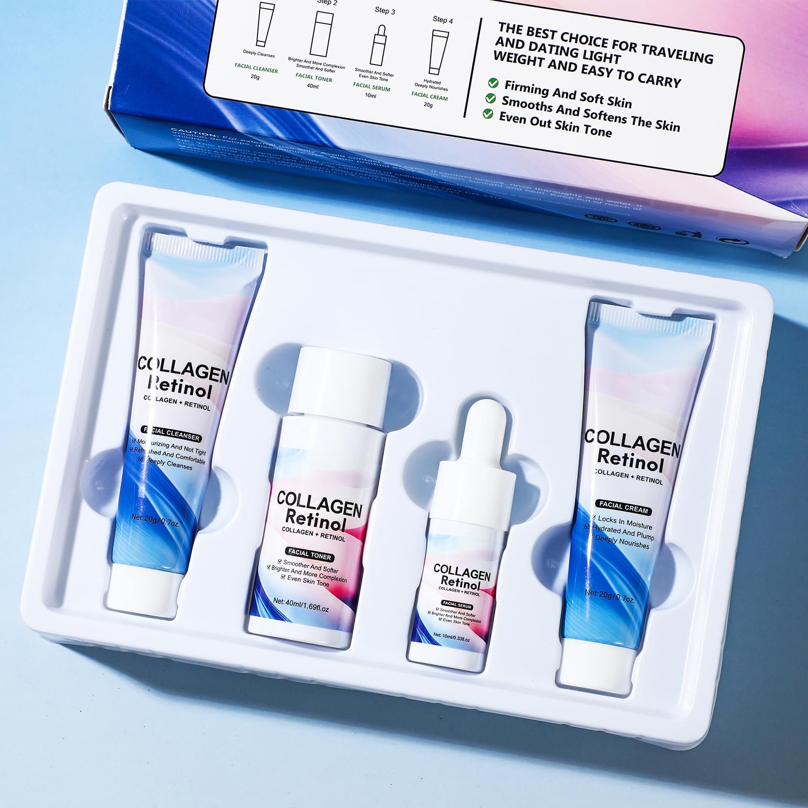 AOPEIBOTO collagen retinol set travel case protects products on the go.