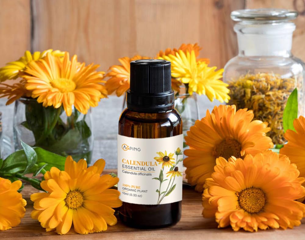 AOPING Calendula flowers with oil origin highlighted for natural fragrance.