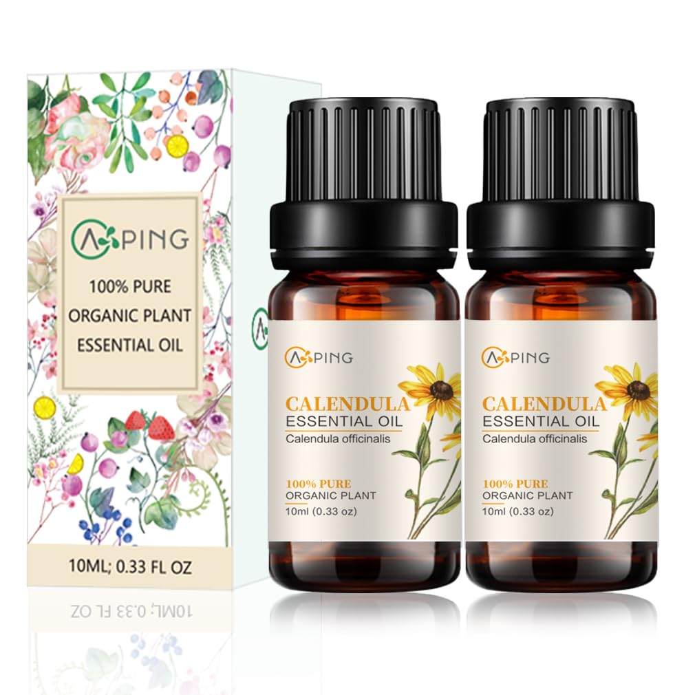 AOPING Calendula essential oil bottle pour for diffuser use and calming ambience.